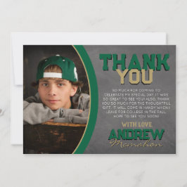 Tack för ditt kort för grönt Bronze Chalkboard Stu