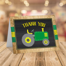 Tack för ditt kort för grönt Tractor Baby Shower