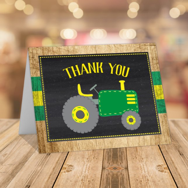 Tack för ditt kort för grönt Tractor Baby Shower (Skapare uppladdad)