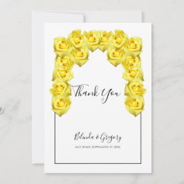 Tack för ditt kort för gul ros Bröllop