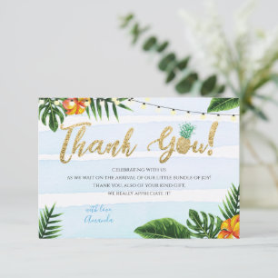 Tack för ditt kort för guld Aloha Baby Shower