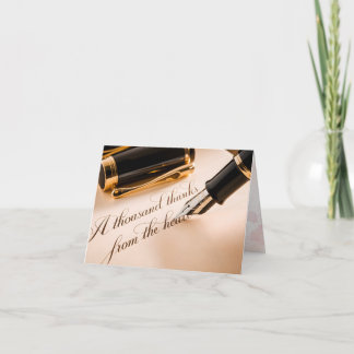 Tack för ditt kort för Guld Calligraphy elegant