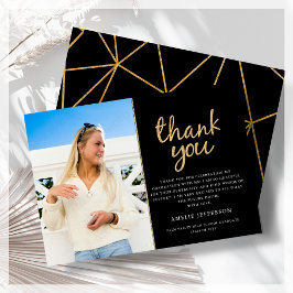 Tack för ditt kort för Guld Geometric Photo Studen