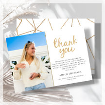 Tack för ditt kort för Guld Geometric Photo Studen