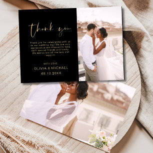 Tack för ditt kort för Guld i Skriptfoto Bröllop B