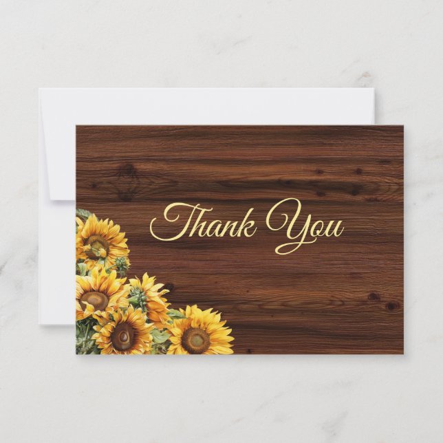 Tack för ditt kort för Guld Sunblommor (Framsida)