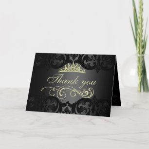 Tack för ditt kort för Guld Swirl Damask