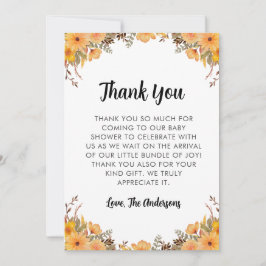 Tack för ditt kort för gult Blommor Babykläder