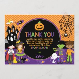 Tack för ditt kort för Halloween fest Födelsedagsf