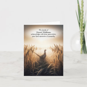 Tack för ditt kort för heasant Sympathy