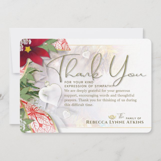 Tack för ditt kort för helgdag Heart - sympati (Framsida)