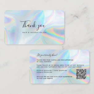 Tack för ditt kort för Holografik Beauty Salon QR-