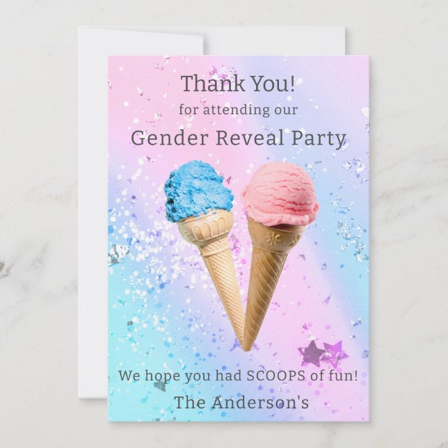 Tack för ditt kort för Ice Cream-Genderna (Framsida)