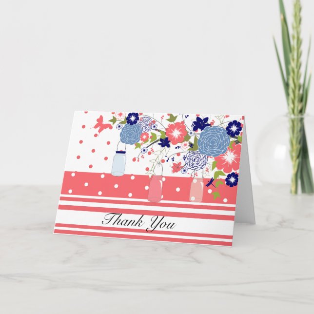 Tack för ditt kort för land Rustic Mason Burk (Framsida)