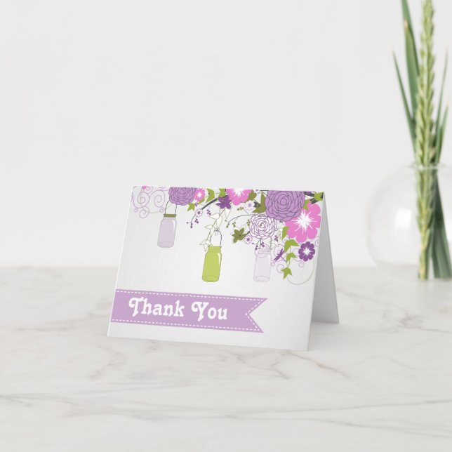 Tack för ditt kort för land Rustic Mason Burk (Framsida)