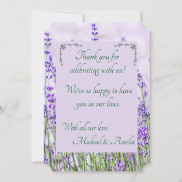 Tack för ditt kort för Lavender Fält Bröllop Corne