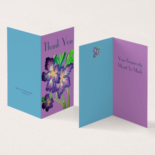 Tack för ditt kort för lila Adenium (In- och utsida)