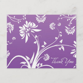 Tack för ditt kort för lila Blommigt