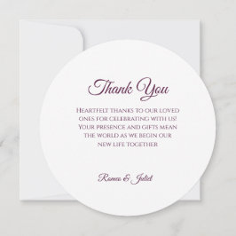 Tack för ditt kort för lila Blommigt Ring Bröllop