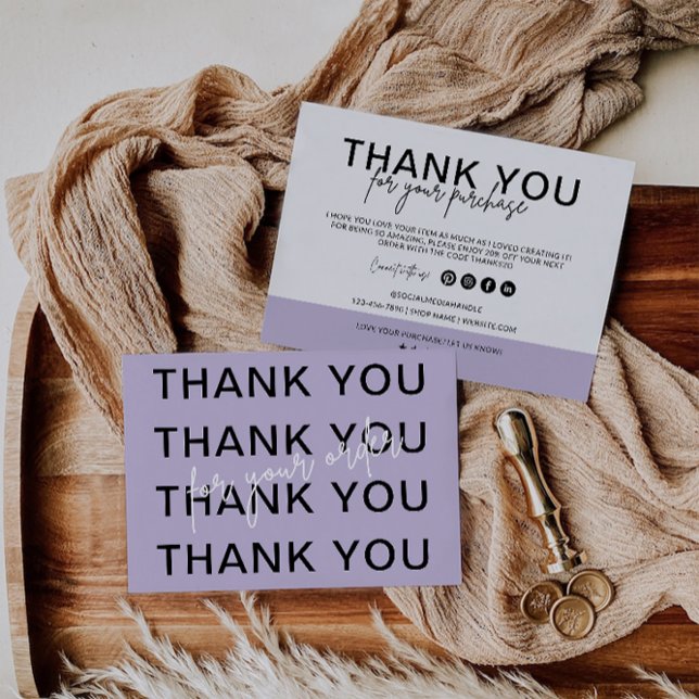 Tack för ditt kort för lila Business (Purple Business Thank You Card)