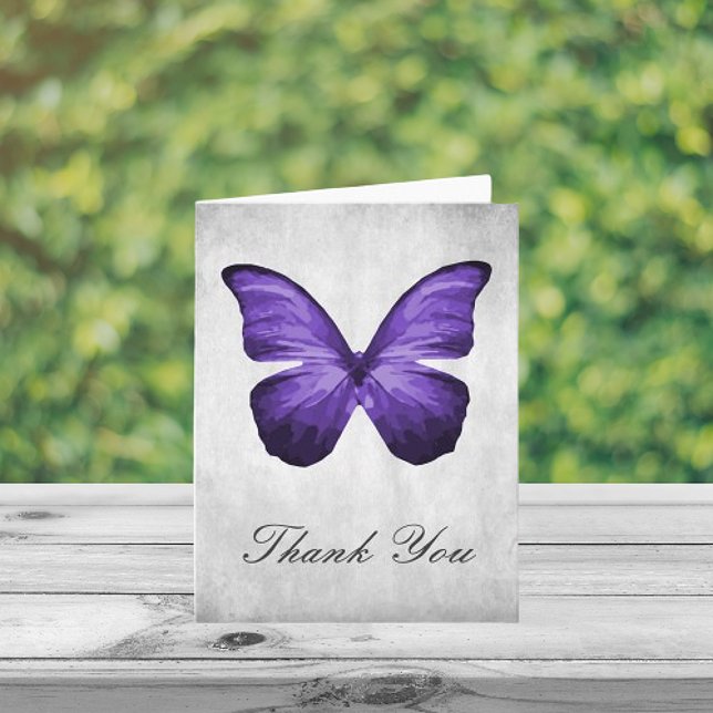 Tack för ditt kort för lila Butterfly (Purple Butterfly Thank you Card)