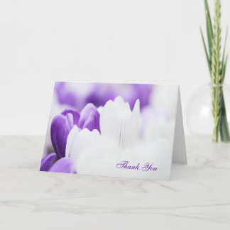 Tack för ditt kort för lila och vit Blommigt