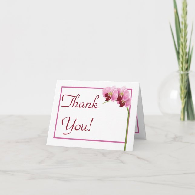 Tack för ditt kort för lila Orchid Foldad Bröllop (Framsida)
