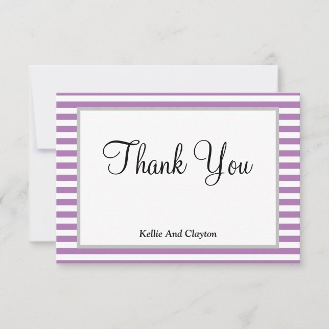 Tack för ditt kort för lila/vitt Rand (Framsida)