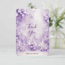Tack för ditt kort för lila White Flowers