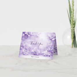 Tack för ditt kort för lila White Flowers