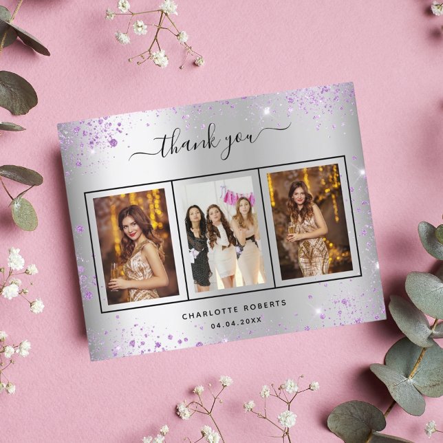 Tack för ditt kort för lilan silver (Skapare uppladdad)