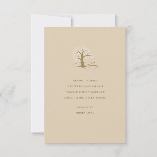 Tack för ditt kort för Livets träd Buff-sympati (Framsida)