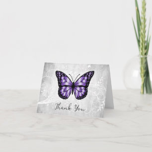 Tack för ditt kort för lysande Lila Butterfly