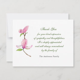 Tack för ditt kort för Magnolia-blomman i rosan