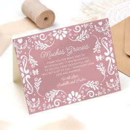 Tack för ditt kort för mexikansk Rosa Baby Shower