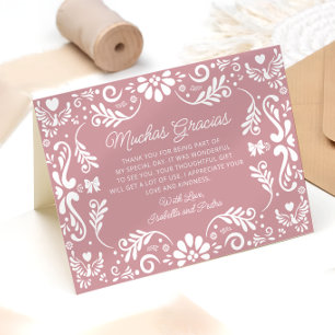 Tack för ditt kort för mexikansk Rosa Baby Shower