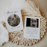 Tack för ditt kort för Modern Script Photo Bröllop<br><div class="desc">Det här är en elegant, ett modernt bröllop-tack som du har med ett vackert kalligrafteckensnitt och en minimalistisk design. Redigera de flesta formuleringar och färg. // För matchande artiklar, gå till "ALICE"-samlingen i Nicole Zazzle-butiken med vänlig hälsning. * Om du tycker om den här designen men inte ser den tillgänglig...</div>
