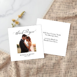 Tack för ditt kort för Modern Script Photo Bröllop