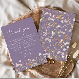 Tack för ditt kort för Möhippan lila Wildblomma Flygblad