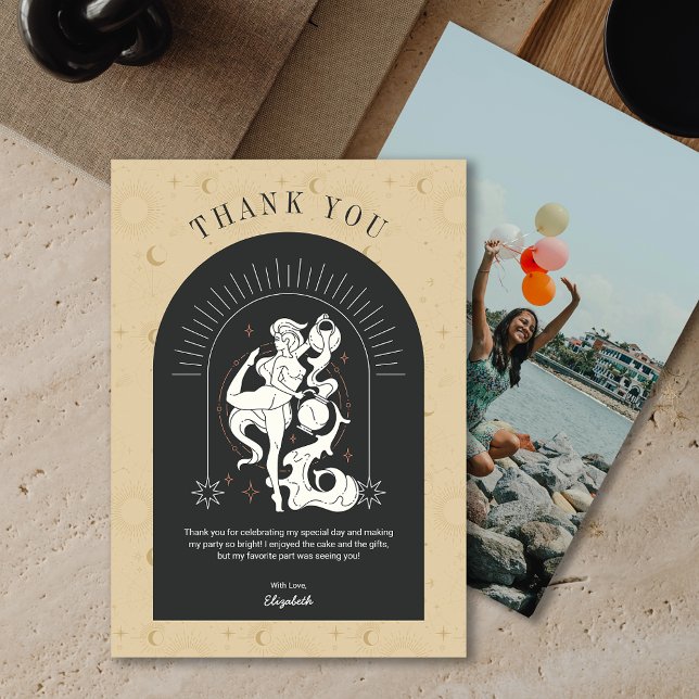 Tack för ditt kort för Mystic Aquarius Zodiac Arch (Mystic Aquarius Zodiac Arch Thank You Card)