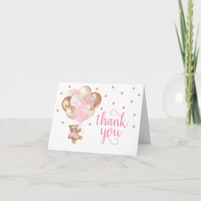Tack för ditt kort för nalle Baby Shower (Framsida)
