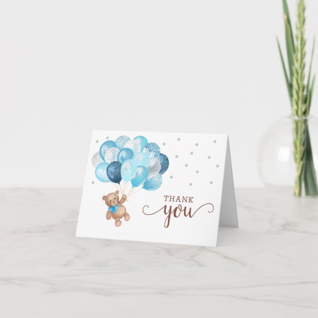 Tack för ditt kort för nalle Baby Shower (Framsida)