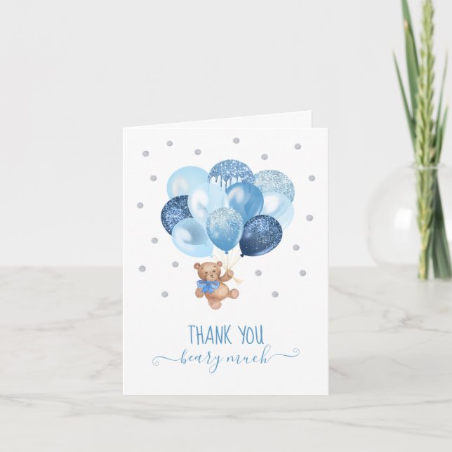 Tack för ditt kort för nalle Baby Shower (Framsida)