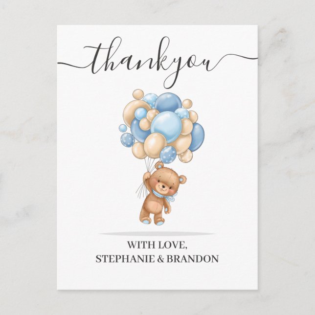 Tack för ditt kort för nalle Balloon (Framsida)