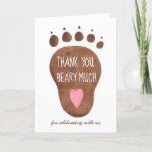 Tack för ditt kort för nalle Beary Baby Shower