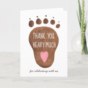Tack för ditt kort för nalle Beary Baby Shower