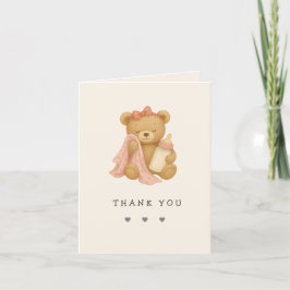 Tack för ditt kort för nalle Girl Baby Shower