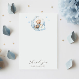 Tack för ditt kort för nalle Måne Baby Shower