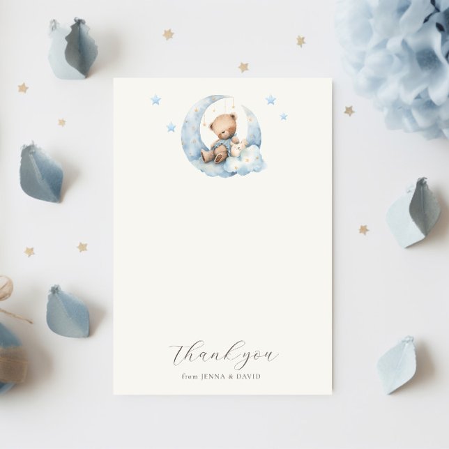 Tack för ditt kort för nalle Måne Baby Shower (Skapare uppladdad)