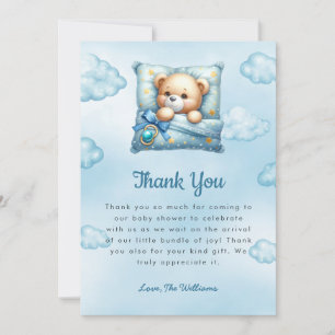 Tack för ditt kort för nalle Pillow Baby Shower